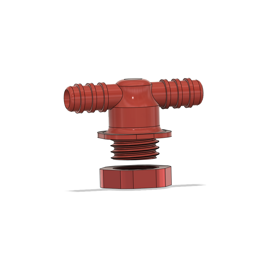 CO2 Scrubber FLAT Drain Adapter With Screw/Nut